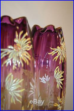 Vase LEGRAS Art Nouveau verre émaillé TOKYOS