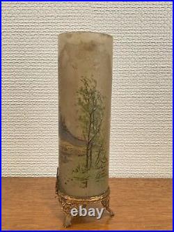 Vase LEGRAS sur Socle Bronze rouleau Verre