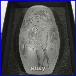 Vase Lalique, modèle bucolique en cristal signé, numéroté avec boîte d'origine