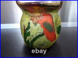Vase Legras Indiana gravé à l'acide fleurs de pavots