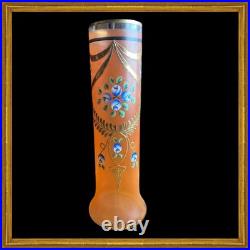 Vase Legras Saint Denis Decor Floral Stylisé Avec Frise Dorée A L'or Fin