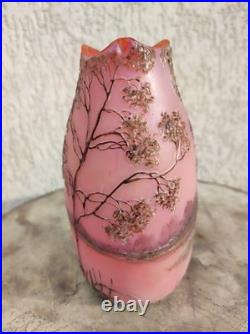 Vase Legras Signé d un verrier français vases dégagé a l'acide arts Nouveau 1880