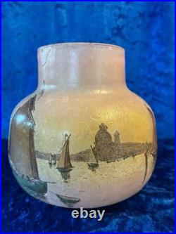 Vase Legras'Venise' pate de verre dégagé à l'acide période gallé art nouveau
