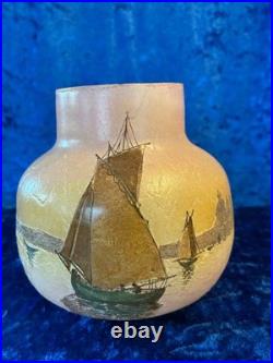 Vase Legras'Venise' pate de verre dégagé à l'acide période gallé art nouveau