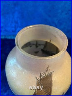 Vase Legras'Venise' pate de verre dégagé à l'acide période gallé art nouveau