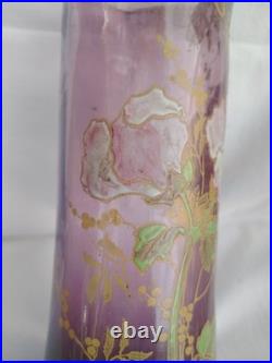 Vase Legras à décor floral émaillé