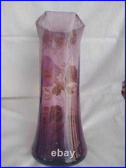 Vase Legras à décor floral émaillé