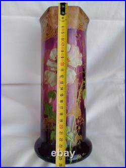 Vase Legras à décor floral émaillé