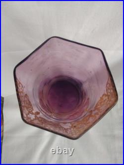 Vase Legras à décor floral émaillé