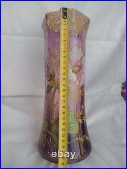 Vase Legras à décor floral émaillé