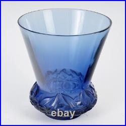 Vase Lierre Verre Bleu Saphir René Lalique R. Lalique Navy Blue Glass Ivy