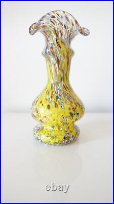Vase Millefiori Murano Verre soufflé à la bouche Handmade Italy Vintage Vase Millefiori Murano Verre soufflé à la bouche Handmade Italy Vintage