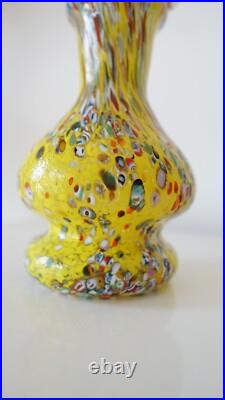 Vase Millefiori Murano Verre soufflé à la bouche Handmade Italy Vintage Vase Millefiori Murano Verre soufflé à la bouche Handmade Italy Vintage