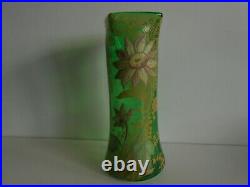 Vase Montjoye Legras Decor Floral Emaillé