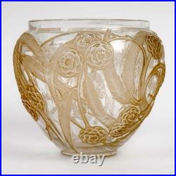Vase Néfliers Verre Patine Sepia René Lalique R. Lalique Glass