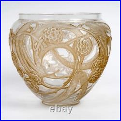 Vase Néfliers Verre Patine Sepia René Lalique R. Lalique Glass