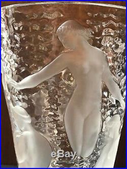 Vase ONDINES Art Déco Cristal signé LALIQUE France hauteur 24 cm