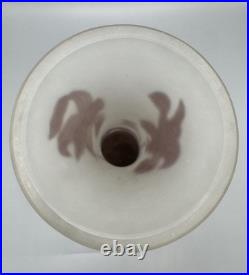 Vase Pâte De Verre Dégager À L'acide Style Gallé Signé