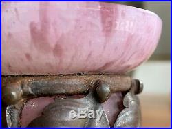 Vase Pate De Verre & Fer Forge Art Deco Andre Delatte Comme Daum Nancy Majorelle