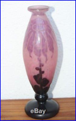 Vase Pâte de Verre SCHNEIDER LE VERRE FRANCAIS Art Déco décor Dalhias