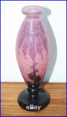 Vase Pâte de Verre SCHNEIDER LE VERRE FRANCAIS Art Déco décor Dalhias