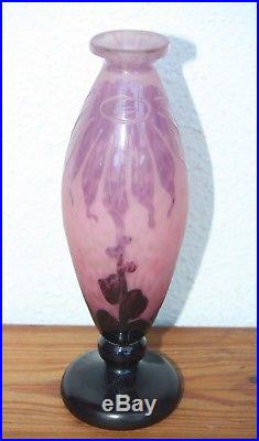 Vase Pâte de Verre SCHNEIDER LE VERRE FRANCAIS Art Déco décor Dalhias