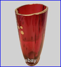 Vase Polylobé Cristal De Baccarat Decor A L'or Circa 1890
