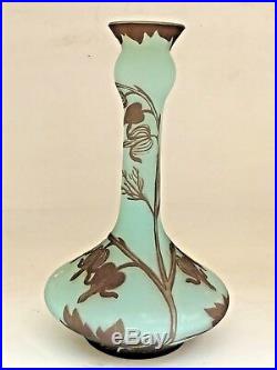 Vase Richard BURGSTHAL (1884-1944) verre gravé en camée à lacide (multicouche)