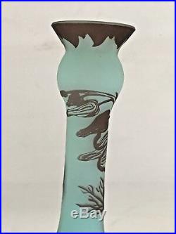 Vase Richard BURGSTHAL (1884-1944) verre gravé en camée à lacide (multicouche)