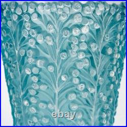 Vase Saint Tropez Verre Blanc Patine Turquoise René Lalique R. Lalique Blue Glass