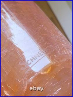 Vase Schneider Art Deco Verre Craquele Givre Rose Signé