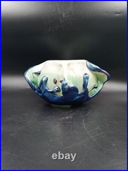 Vase Sculpture en Verre Signé Michèle Luzzoro Biot France Studio Glass Vintage