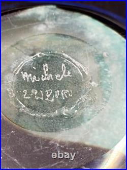 Vase Sculpture en Verre Signé Michèle Luzzoro Biot France Studio Glass Vintage