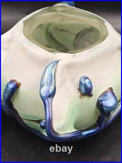 Vase Sculpture en Verre Signé Michèle Luzzoro Biot France Studio Glass Vintage