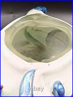 Vase Sculpture en Verre Signé Michèle Luzzoro Biot France Studio Glass Vintage