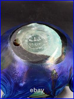 Vase Sculpture en Verre Signé Michèle Luzzoro Biot France Studio Glass Vintage