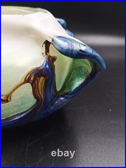 Vase Sculpture en Verre Signé Michèle Luzzoro Biot France Studio Glass Vintage