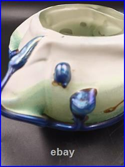 Vase Sculpture en Verre Signé Michèle Luzzoro Biot France Studio Glass Vintage