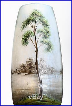 Vase Signé Lamartine era Gallé Daum Nancy Art Nouveau Circa 1900 Cameo Glass