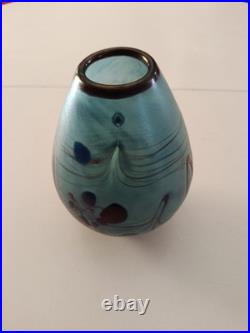Vase Signé Robert Pierini 1986 Verrerie Art Vintage