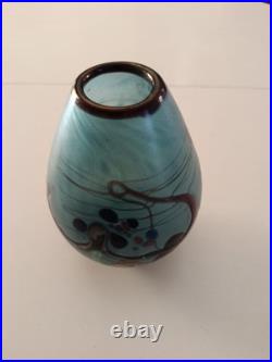 Vase Signé Robert Pierini 1986 Verrerie Art Vintage