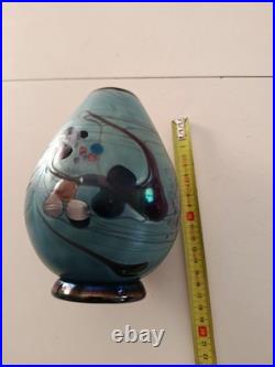 Vase Signé Robert Pierini 1986 Verrerie Art Vintage