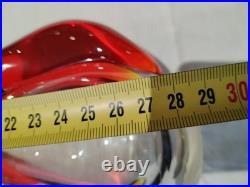 Vase Soliflore En Verre Soufflé Rouge Et Transparent