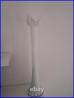 Vase Soliflores En Verre Grand Vase De Sol Fleur Vintage Tulipiers Blanc