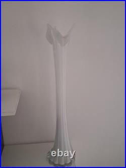 Vase Soliflores En Verre Grand Vase De Sol Fleur Vintage Tulipiers Blanc