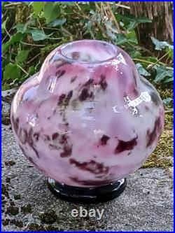 Vase Sur Piédouche Le Verre Français, Schneider Non Signé
