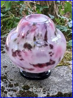 Vase Sur Piédouche Le Verre Français, Schneider Non Signé