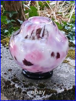 Vase Sur Piédouche Le Verre Français, Schneider Non Signé