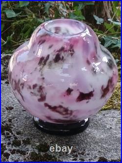 Vase Sur Piédouche Le Verre Français, Schneider Non Signé
