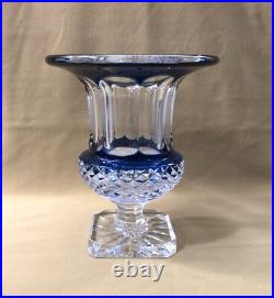 Vase VASQUE DE MEDICIS cristal SAINT LOUIS doublé BLEU modèle VERSAILLES 19,5cm